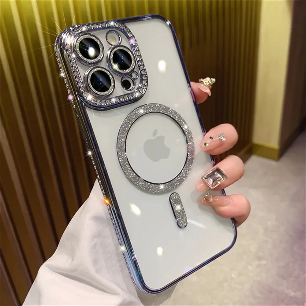 Luxury Glitter Diamond Magsafe Transparent Case