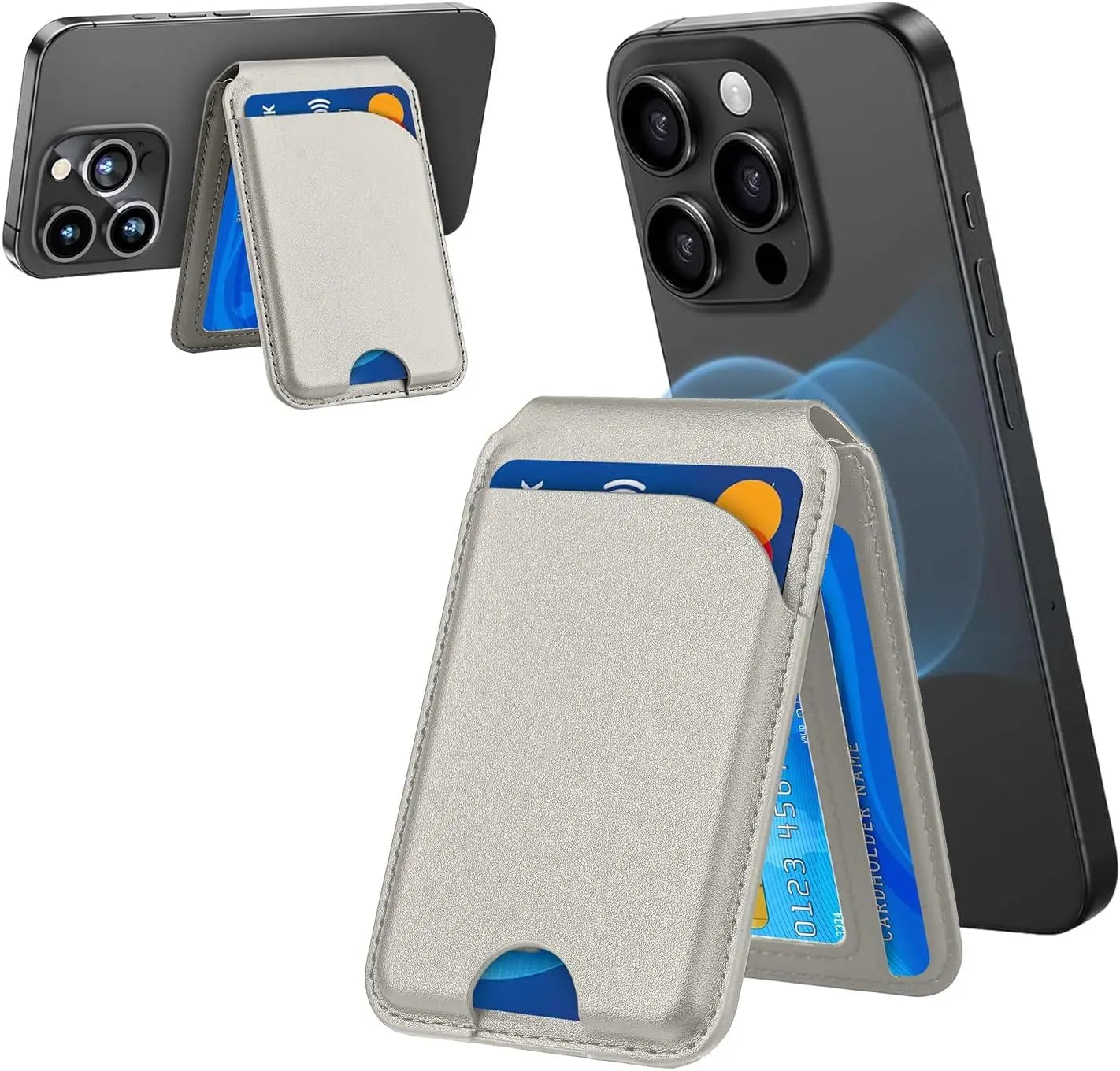 Magnetic Wallet Phone Stand with MagSafe for iPhone 12/14/15/16