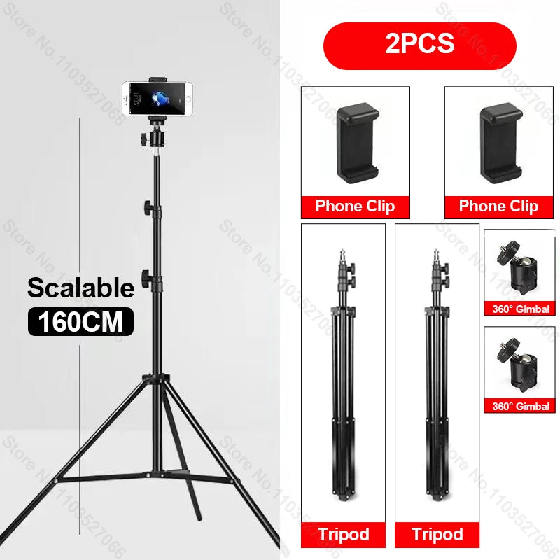 Multi-functional Mobile Phone & Camera Tripod with Ring Light Option