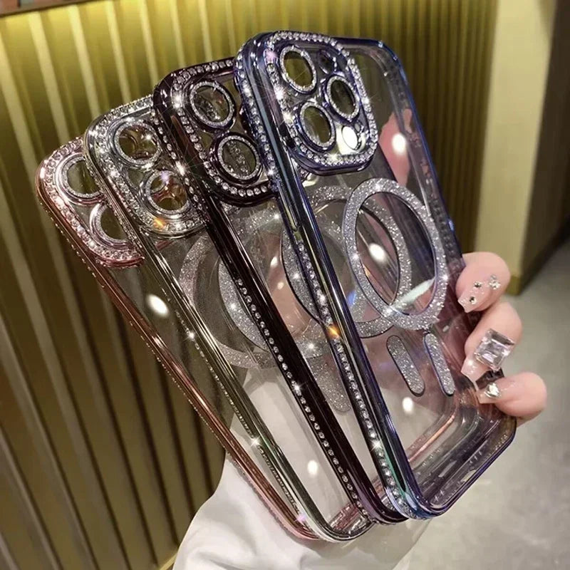 Luxury Glitter Diamond Magsafe Transparent Case
