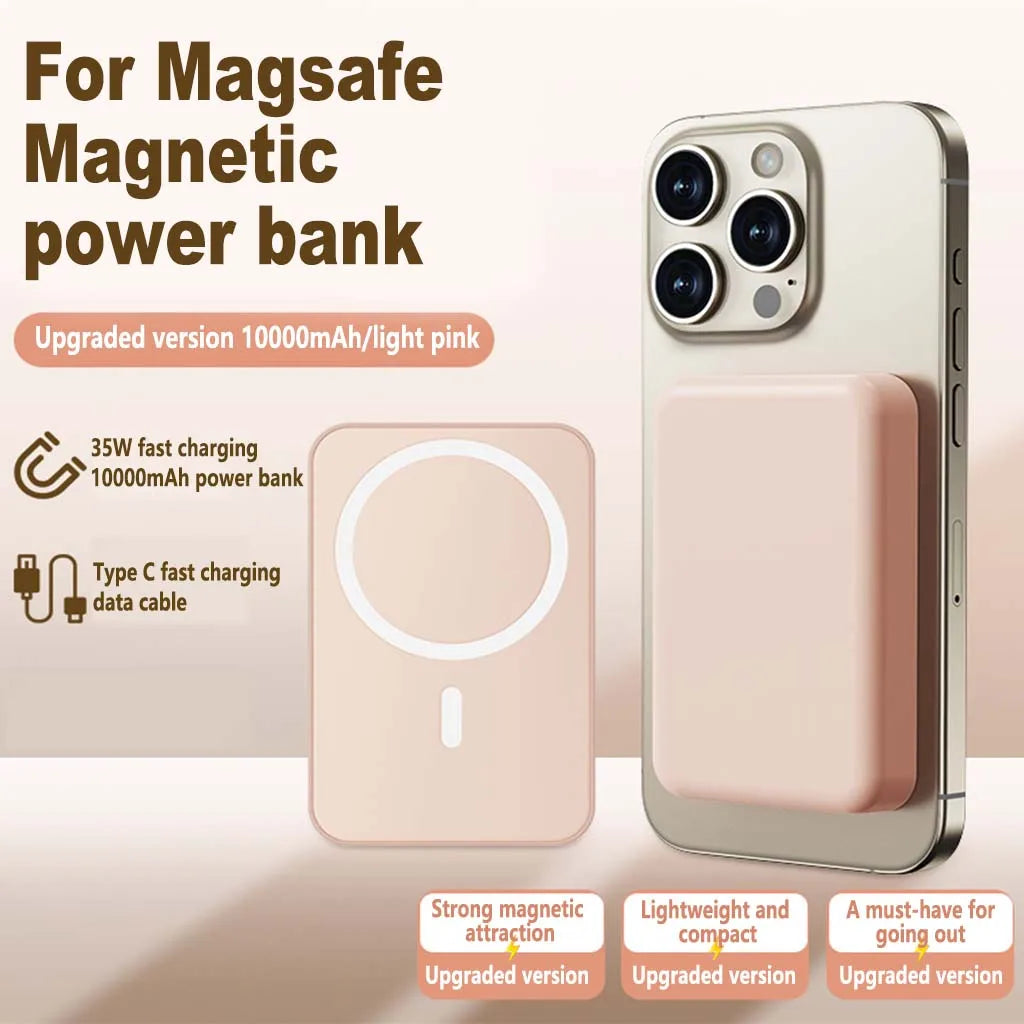 Batterie externe magnétique sans fil 20 W 10 000 mAh – Mini batterie à charge rapide PD pour iPhone 12 à 16