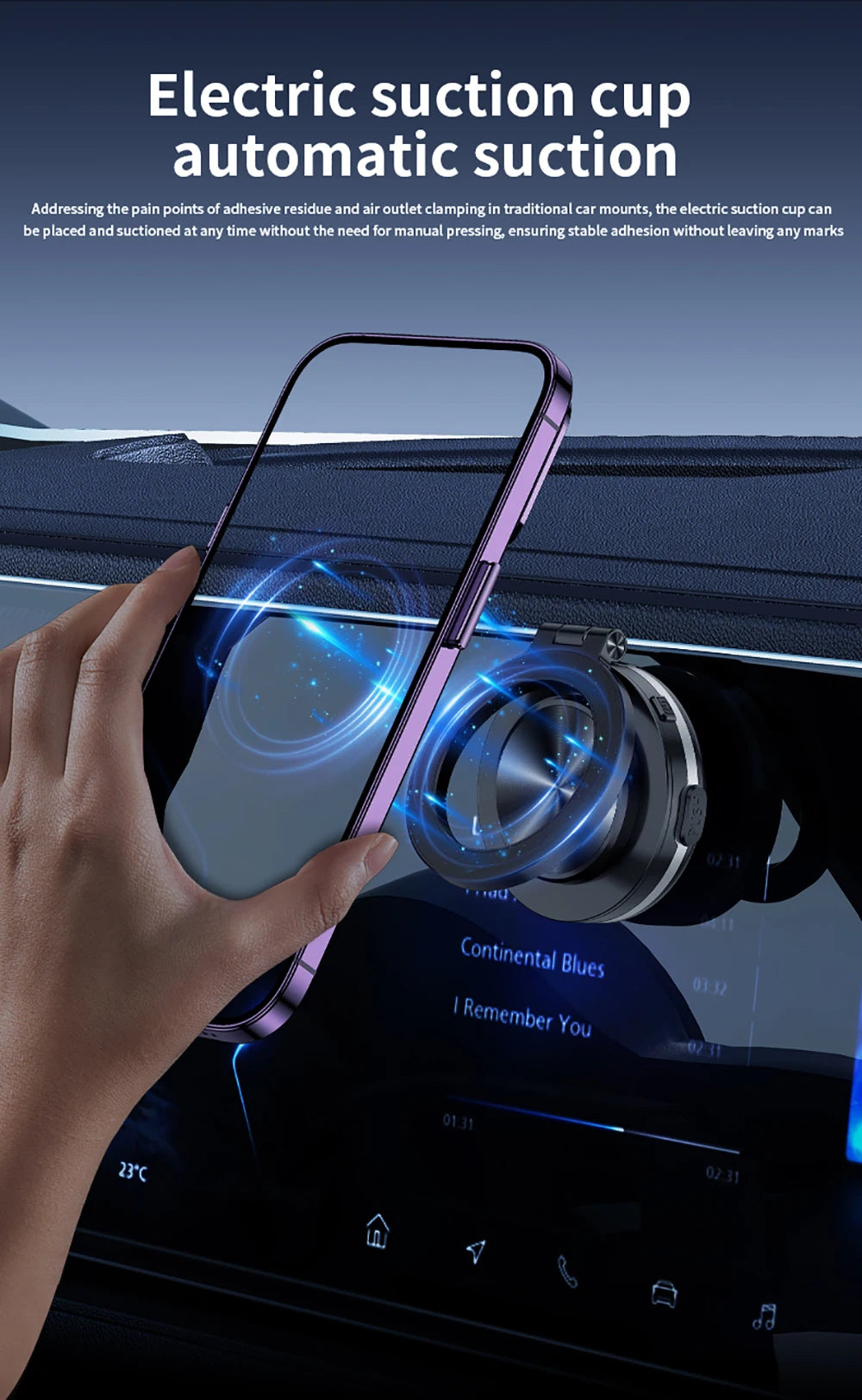 Universal Magnetic Folding Phone Holder with Suction Cup