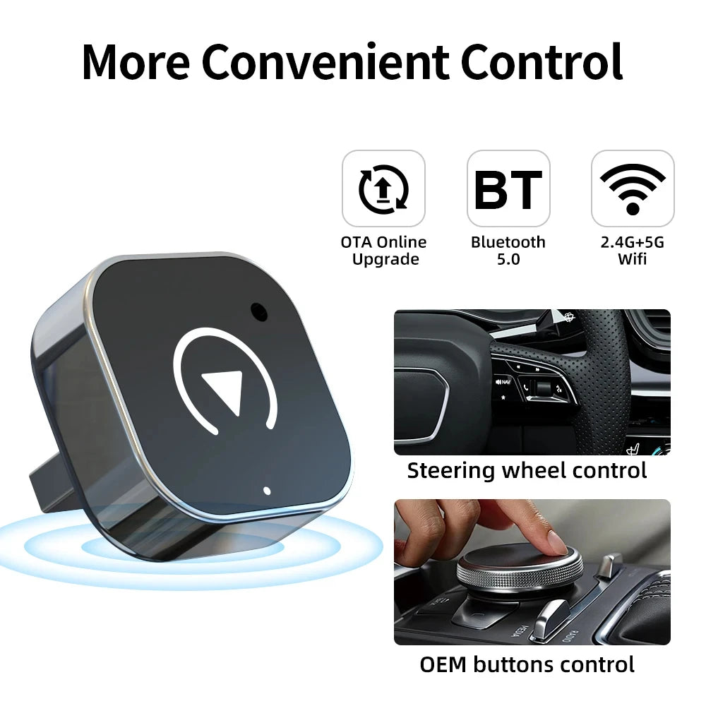 2-in-1 Wireless Android Auto & CarPlay Adapter Dongle