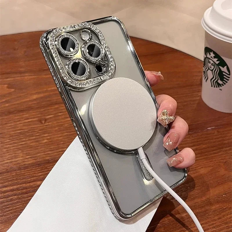 Luxury Glitter Diamond Magsafe Transparent Case