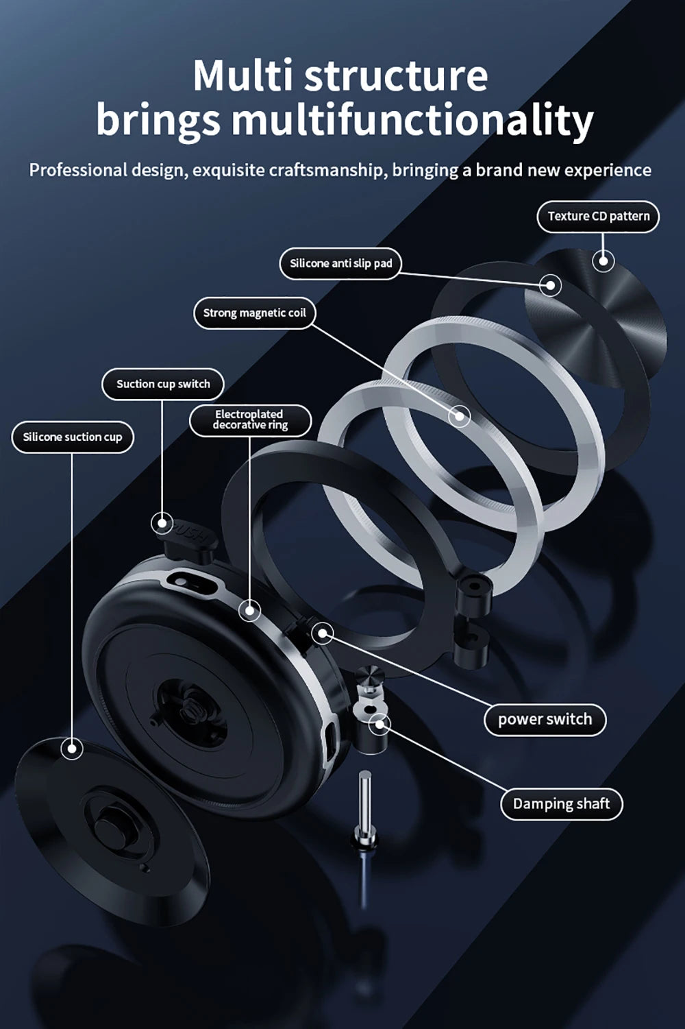 Universal Magnetic Folding Phone Holder with Suction Cup