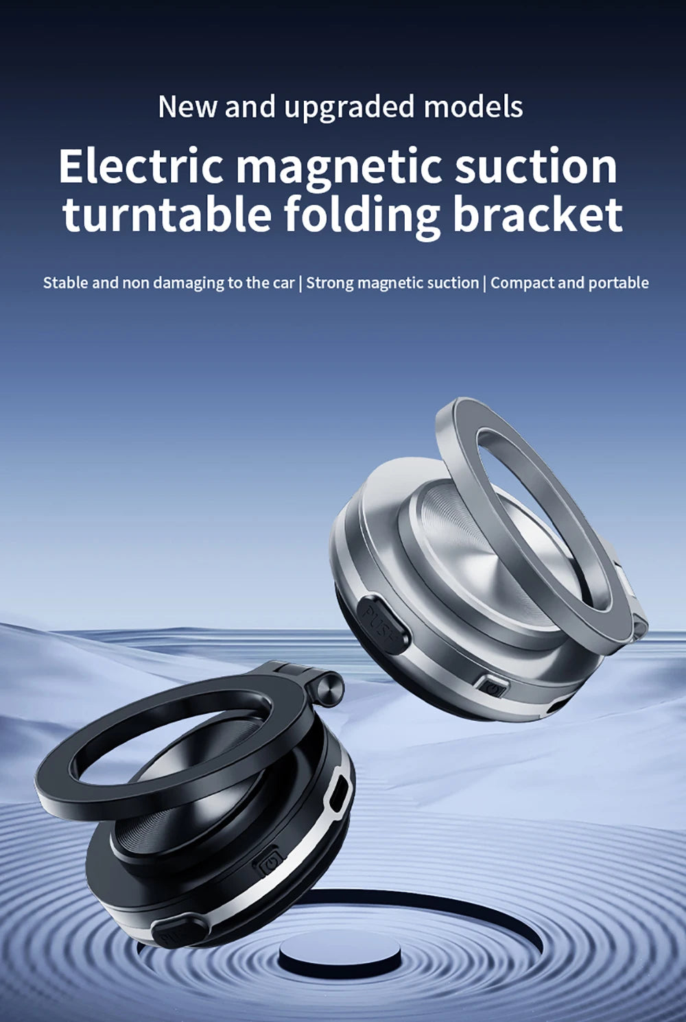 Universal Magnetic Folding Phone Holder with Suction Cup