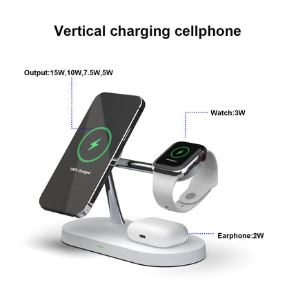 3-in-1 Fast Wireless Charging Station for iPhone, Watch & AirPods