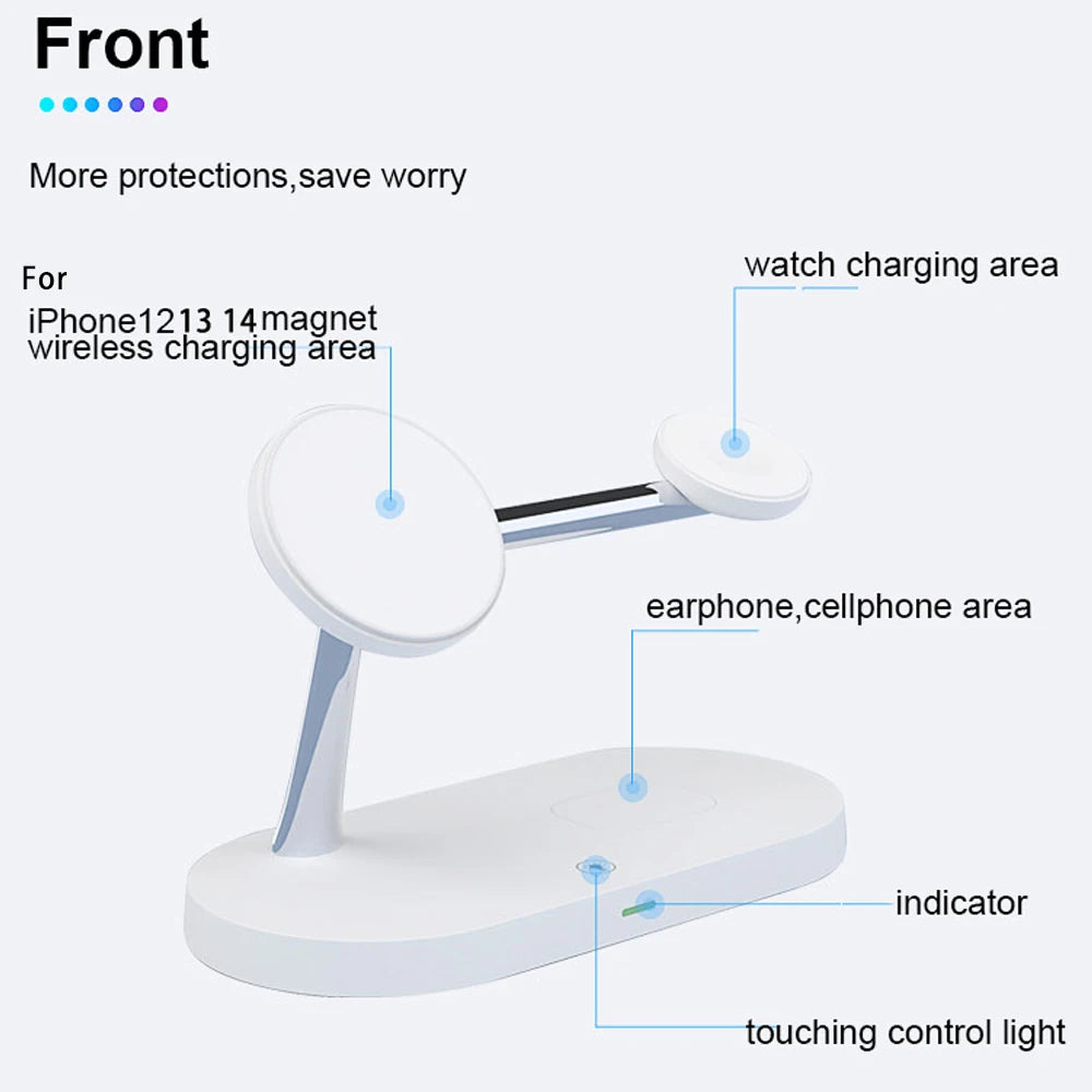 3-in-1 Fast Wireless Charging Station for iPhone, Watch & AirPods
