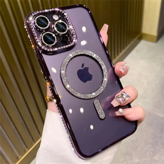 Luxury Glitter Diamond Magsafe Transparent Case