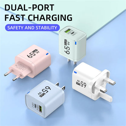 65W GaN 2-Port Fast Charger