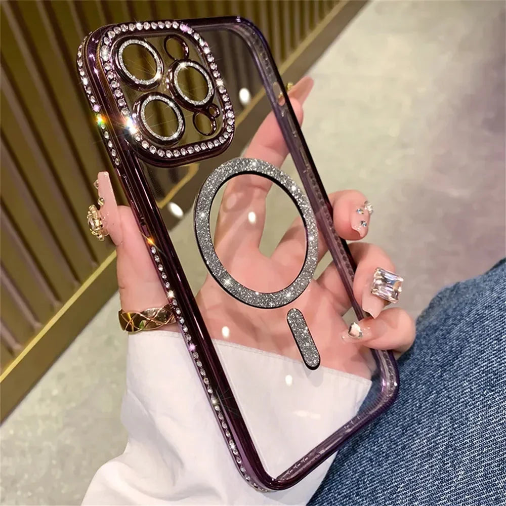 Luxury Glitter Diamond Magsafe Transparent Case
