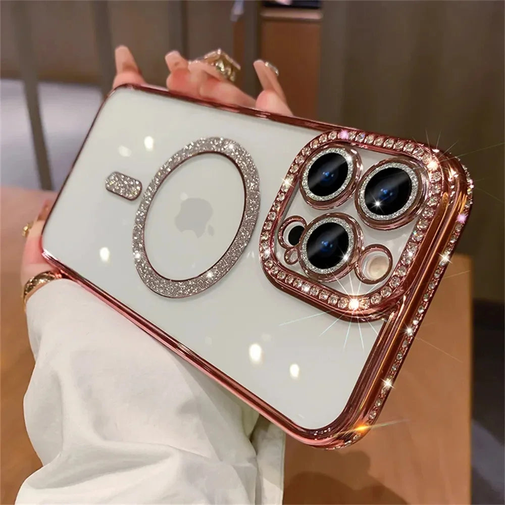 Luxury Glitter Diamond Magsafe Transparent Case