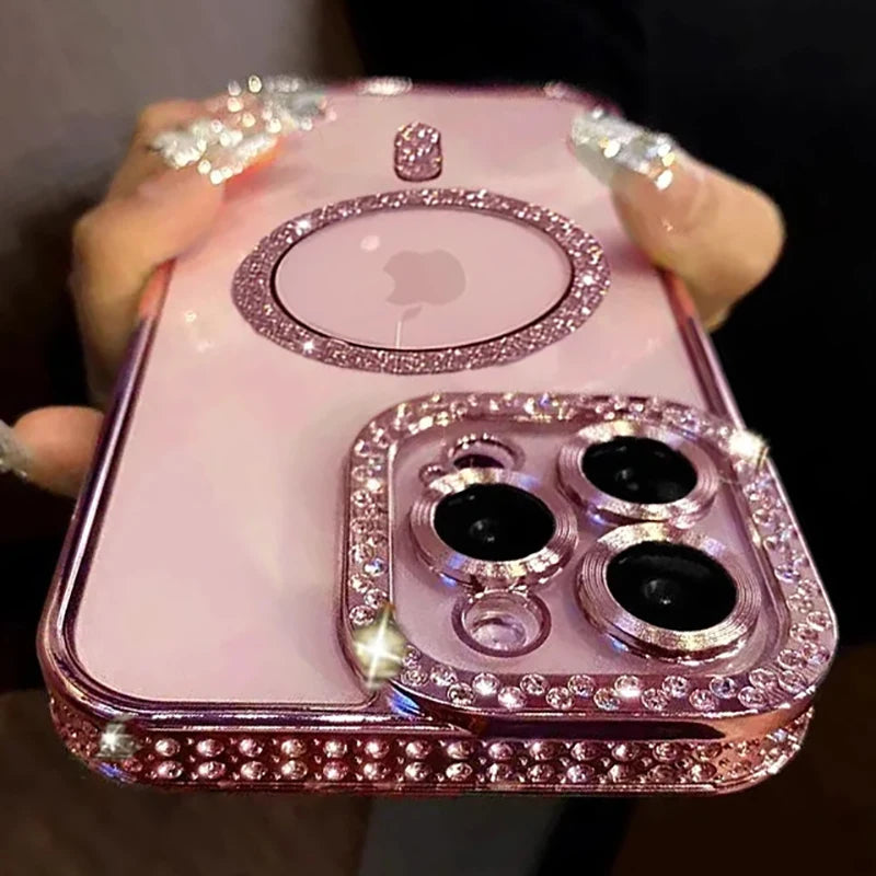 Luxury Glitter Diamond Magsafe Transparent Case