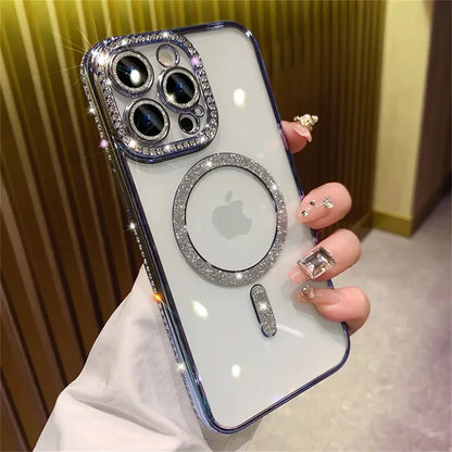 Luxury Glitter Diamond Magsafe Transparent Case