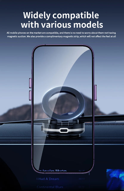 Universal Magnetic Folding Phone Holder with Suction Cup