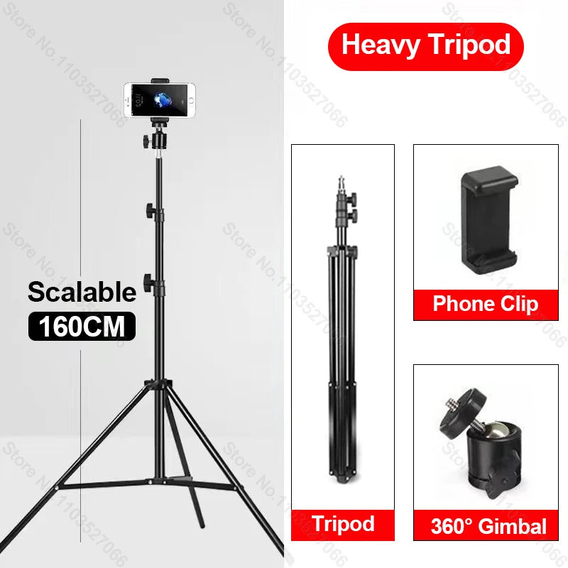 Multi-functional Mobile Phone & Camera Tripod with Ring Light Option