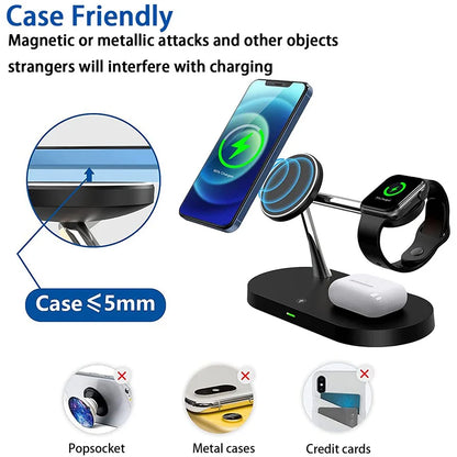 3-in-1 Fast Wireless Charging Station for iPhone, Watch & AirPods