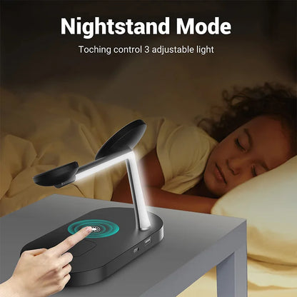 3-in-1 Fast Wireless Charging Station for iPhone, Watch & AirPods