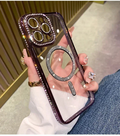 Luxury Glitter Diamond Magsafe Transparent Case