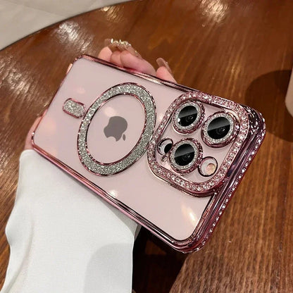 Luxury Glitter Diamond Magsafe Transparent Case