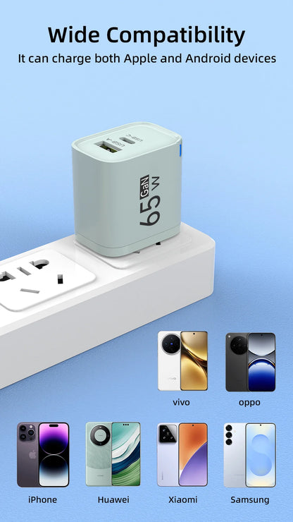 65W GaN 2-Port Fast Charger