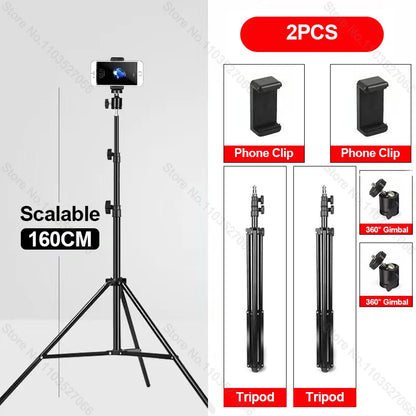 Multi-functional Mobile Phone & Camera Tripod with Ring Light Option