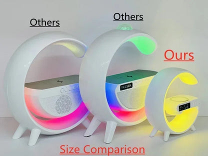 Multifunction RGB Light Wireless Charger Stand with Alarm Clock & Speaker