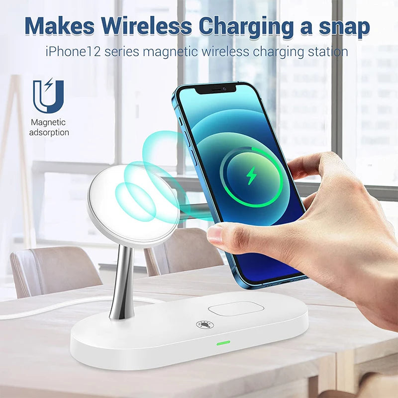 3-in-1 Fast Wireless Charging Station for iPhone, Watch & AirPods