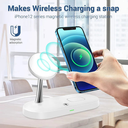 3-in-1 Fast Wireless Charging Station for iPhone, Watch & AirPods