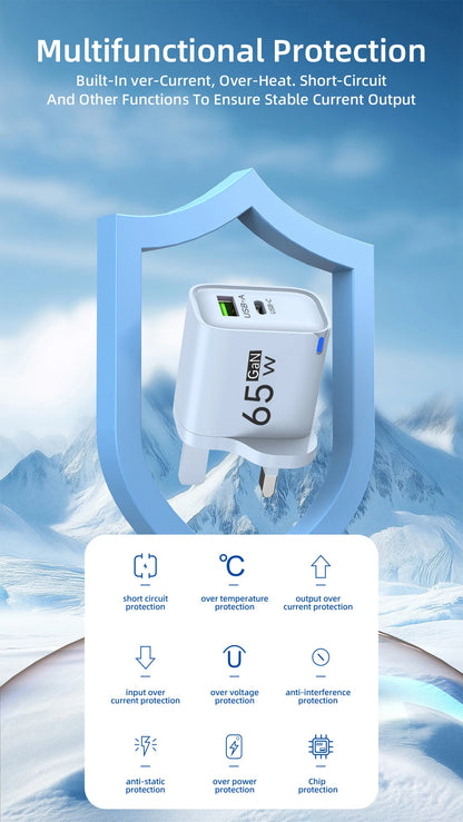 65W GaN 2-Port Fast Charger