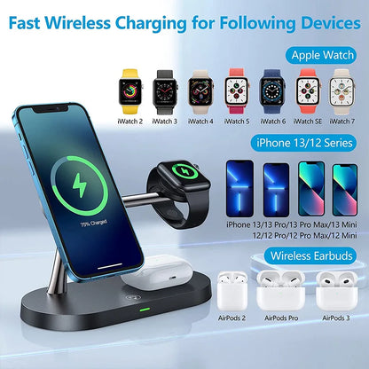 3-in-1 Fast Wireless Charging Station for iPhone, Watch & AirPods