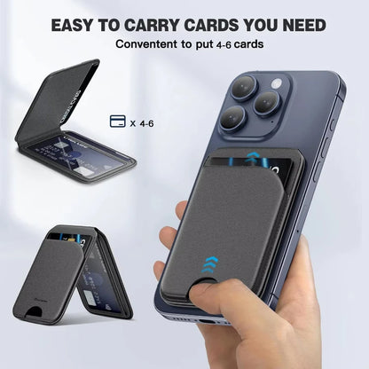Magnetic Wallet Phone Stand with MagSafe for iPhone 12/14/15/16