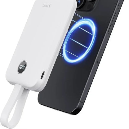 Chargeur portable magnétique iWALK avec anneau : Power Bank sans fil 50 000 mAh, support fin, charge rapide 20 W, avec écran LED