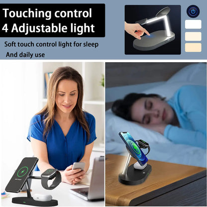 3-in-1 Fast Wireless Charging Station for iPhone, Watch & AirPods