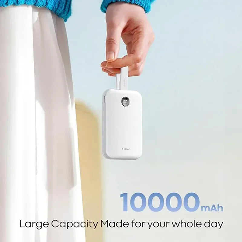 Chargeur portable magnétique iWALK avec anneau : Power Bank sans fil 50 000 mAh, support fin, charge rapide 20 W, avec écran LED