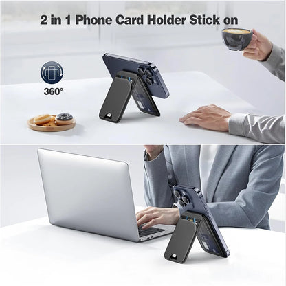 Magnetic Wallet Phone Stand with MagSafe for iPhone 12/14/15/16