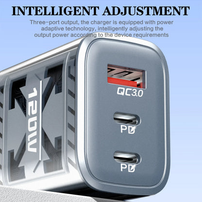 120W Total Fast Charging Wall Adapter with PD USB-C & QC 3.0 Ports