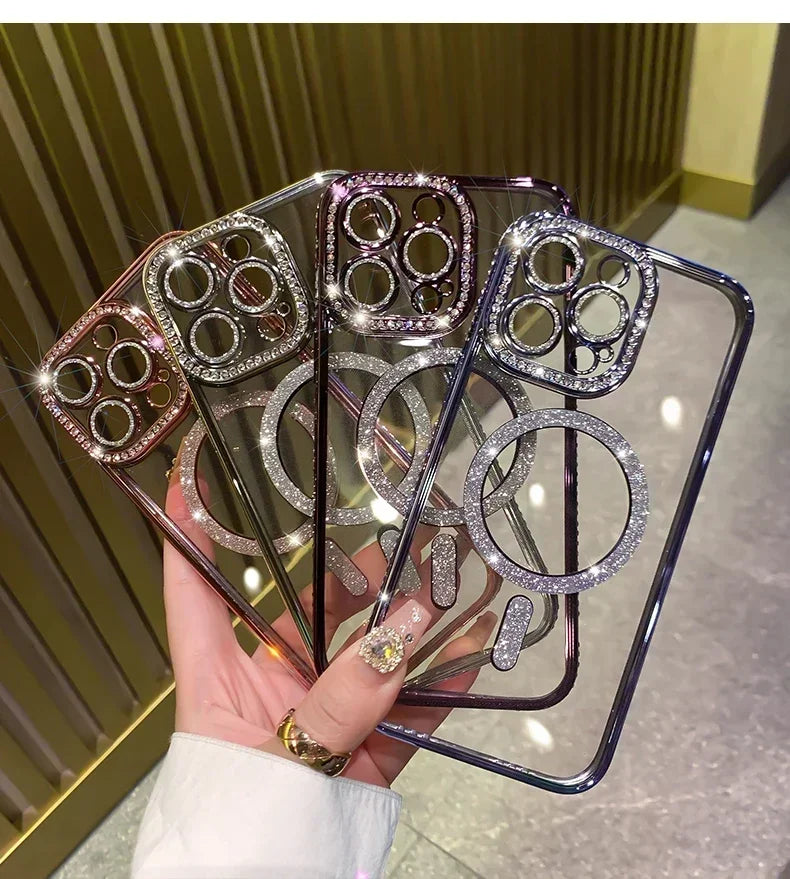 Luxury Glitter Diamond Magsafe Transparent Case