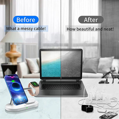 3-in-1 Fast Wireless Charging Station for iPhone, Watch & AirPods