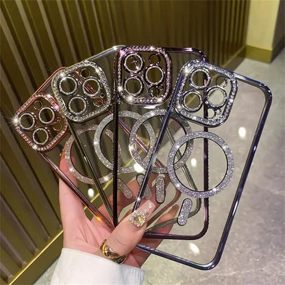 Luxury Glitter Diamond Magsafe Transparent Case