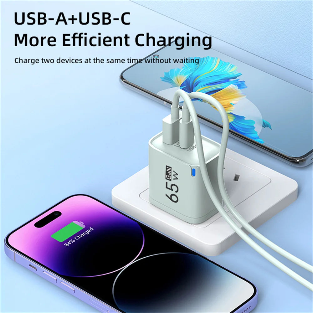 65W GaN 2-Port Fast Charger